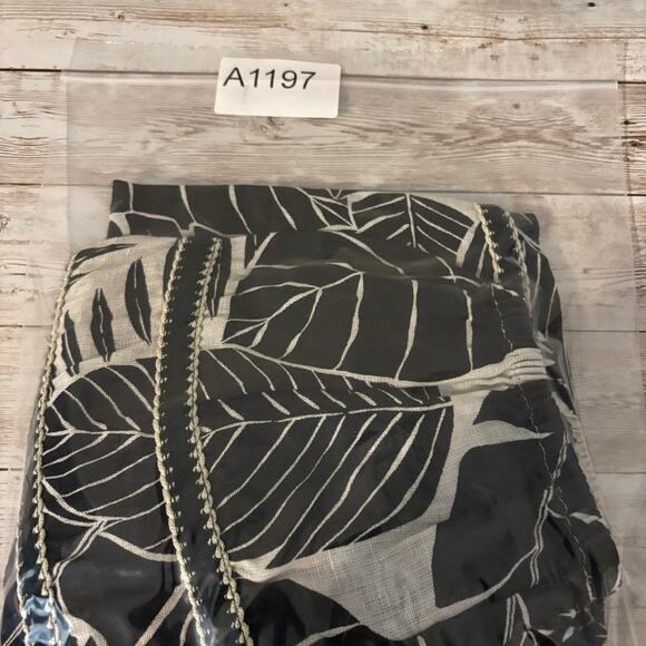 Cynthia Rowley 100% Linen Top Large Boho Natural Tropical Floral Off Shoulder - Picture 10 of 10